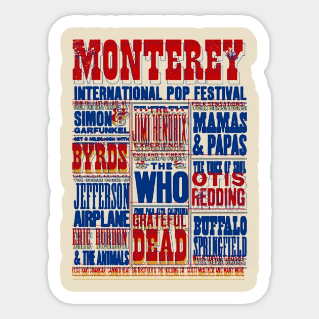 Monterey festival offset graphic Sticker by HAPPY TRIP PRESS